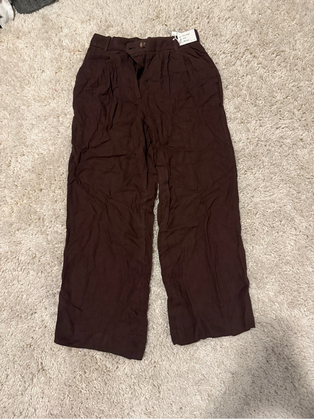 Abercrombie & Fitch Women's Wide-Leg Trousers - Dark Brown